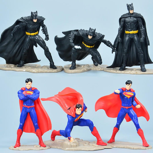 Superman and Batman set of 6 Action Figures