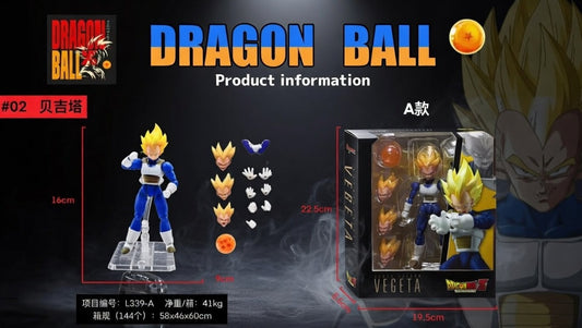 Vegeta Action Figure Set With Hands and Dragon Ball
