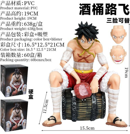 Luffy Action Figure With 2 Replaceable Faces